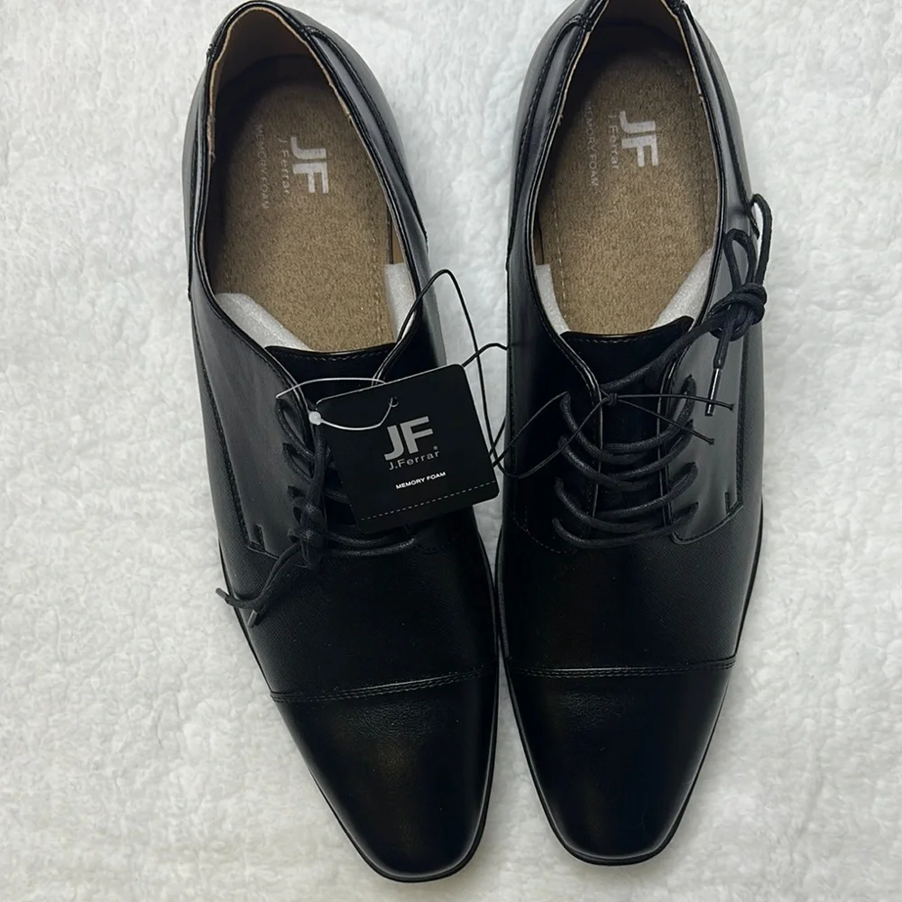 jf j.ferrar NWT-Black Oxfords Polished Leather Formal - Picture 3 of 9